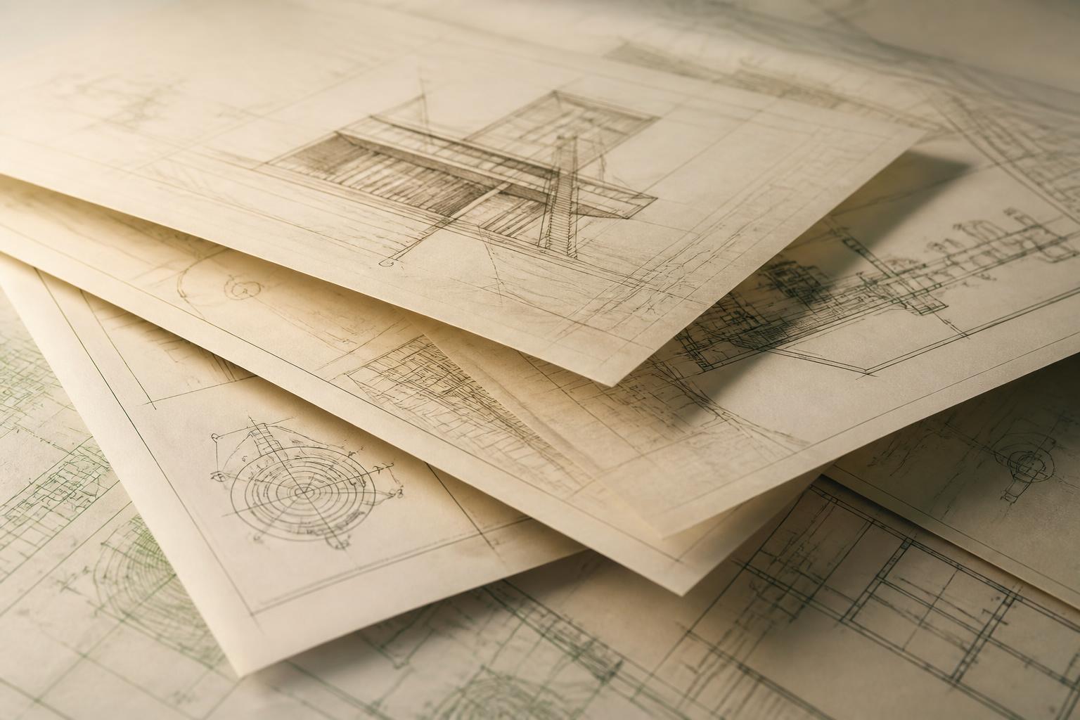 Layered architectural drawings and operational schematics